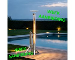 Green Flame Outdoor Lounge Heater + reflector BPH-R80-P - **WEEK AANBIEDING** Pellet Terrasverwarmer - Pellet Terrasheater - Fire Tube - Buitenverwarming - Tuinhaard -