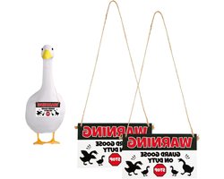 Green Glow - Rustieke Houten Veranda Waarschuwingsteken met Grappige Wachter Ganzen - Decor Benodigdheden voor Veranda, Werf en Gazon