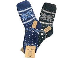 green-goose® Alpaca Herensokken - Wollen Sokken - 2 Paar - Grijs, Rood - 100% Alpaca Wol - Maat 39-42 - Heerlijk Warm en Rekbaar