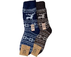 green-goose® Alpaca Sokken | 2 Paar | Heren | Rendier | 100% Alpaca Wol | Maat 39-42 | Heerlijk Warm en Rekbaar