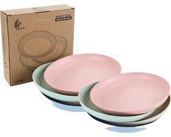 green-goose® Bio-based Borden | Set van 8 | 19.5x3 cm | Duurzame, Vaatwasserbestendige Borden voor Camping, Vakantie of Picknick | Vaatwasserbestendig