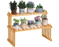 Green Harmony Bamboe Plantenplank 15 inch 40 cm - Succulent Stand & Plant Organizer - Rustieke Plant Ladder - Desktop Plant Rack - Indoor. Green Harmony - Plantentafel 1.0