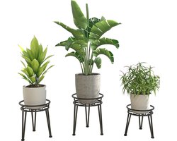 Green Harmony Plantenstandaard Metaal Roestvrij Ijzeren Plantenrek - Binnen en Buiten Bloempothouder - Zwart Bloemenrek voor Meerdere Planten Green Harmony - Plantentafel 1.0