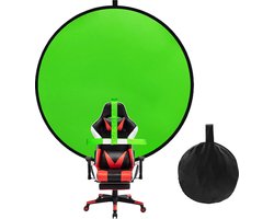 Green Screen - Diameter 140cm - Opvouwbaar Greenscreen - Game Capture - Fotostudio - Achtergrond Doek - Greenscreen - Achtergronddoek - Voor Instagram, Films, Tiktok, Youtube & Studio - Verstelbare Bandjes Passen Op Verschillende Stoelen