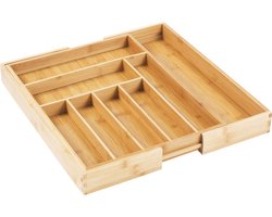 GreenBlue - Bestekhouder - Bestekbak - Opbergbak - uitschuifbare bamboe - 325-500x430x45mm - GB379