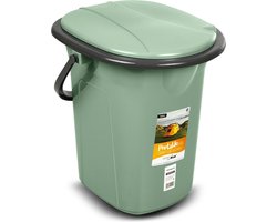GreenBlue - Draagbare toeristische toilet WC emmer 19L - camping toilet - toiletemmer - Groen/ Grijs - Hoogte: 38 cm