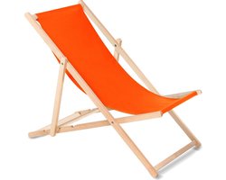 GreenBlue - strandstoel Houten ligstoel Beukenhout Drie verstelbare rugleuningposities Oranje