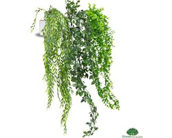 GreenDream® 3 Verschillende Hangplanten Kunstplanten in Pot - decoratief - Cadeautip - Groen