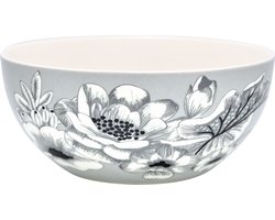 Greengate Felicity - ontbijtkom - grijs - bloemen - kom