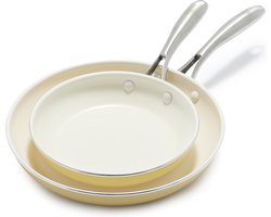 GreenLife Artisan Geel 2-delige koekenpannenset ø20 cm en ø26 cm - inductie - anti-aanbak - PFAS-vrij