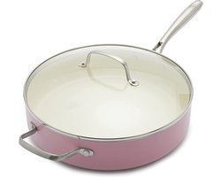 GreenLife Artizan Sauteerpan met antiaanbaklaag 30 - incl. deksel - inductie - anti-aanbak - PFAS-vrij - roze
