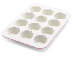 GreenLife Contour Roze Muffinvorm 12 cups - oven - anti-aanbak - PFAS-vrij