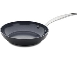 Greenpan Barcelona Aluminium Koekenpan Ø 20 cm – PFAS-vrij – Inductie Koekenpannenset – Ovenbestendig tot 220°C – Vaatwasserbestendig – Snelle opwarming – RVS handgrepen - Zwart