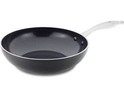 Greenpan Brussels Keramische Inductie Wokpan zonder deksel Ø28cm - 3.6L – PFAS-vrij – Inductie Wokpan – Ovenbestendig tot 220°C – Vaatwasserbestendig – Snelle opwarming – RVS handgrepen – Zwart