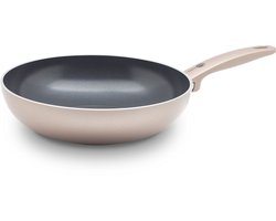 Greenpan Cambridge Bronze Wokpan 28cm - 3.5L - PFAS-vrije antikleeflaag – Wokpan inductie – Keramische pan - Koudgrepen wok - Ovenbestendig tot 230°C – Vaatwasserbestendig - Zonder deksel - Brons