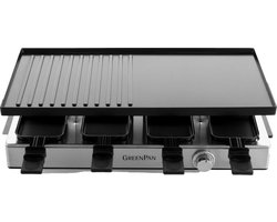 GreenPan Chef's Collection Gourmet Raclette voor 8 Personen - Dubbelzijdig Grill & Teppanyaki - 52.6x24x15.4 cm - 1700W - Keramische Antikleef - PFAS-vrij - Zwart - Jeroen Meus