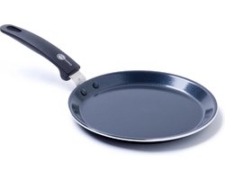 GreenPan Essentials Pannenkoekenpan 24cm - PFAS-vrije antikleeflaag - Koekenpan inductie - Keramische koekenpan - Ovenbestendig tot 180°C - Koudgrepen - Zwart
