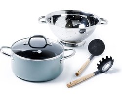 GreenPan Mayflower Inductie Pastaset - 2-Delig + 2 Accessoires - PFAS-vrij