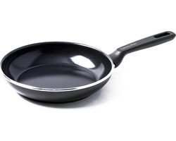 Greenpan Memphis Keramische Anti-aanbak Koekenpan 20 cm - PFAS vrij - Inductie Koekenpan - Ovenbestendig tot 160 graden - Koudgreep - Zwart