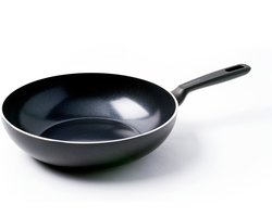 Greenpan Memphis Wokpan 28cm - 3.7L - PFAS-vrije antikleeflaag – Wokpan inductie – Keramische pan - Koudgrepen wok - Ovenbestendig tot 230°C – Vaatwasserbestendig - Zonder deksel - Zwart