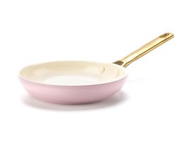 GreenPan Padova Roze Keramische Inductie Koekenpan 24cm - PFAS-vrij - Inductie koekenpan - Ovenbestendig tot 200°C - Vaatwasserbestendig - RVS handgrepen – Roze