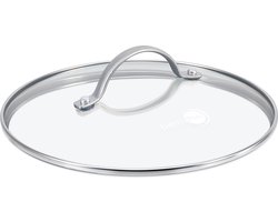 GreenPan universele glazen deksel 28cm - transparant - verhard glas - RVS