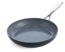 GreenPan Valencia Pro Aluminium Koekenpan Ø26 cm - PFAS-vrij - inductie - Ovenbestendig 220 graden - Vaatwasserbestendig - RVS handvaten - Grijs