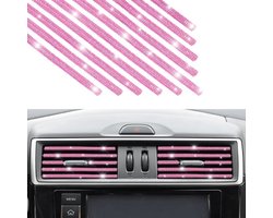 Grehge ventilatierooster, decoratieve strip met strass-steentjes voor auto-airconditioning voor vrouwen en meisjes, diamantvormige auto-interieuraccessoires voor de meeste rechte ventilatieroosters (blauw)
