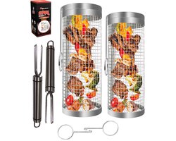 Grelesto Grillmand BBQ Set van 2 - BBQ Accesoires - Barbecue Gereedschap - 20+19 CM - Sinterklaas Cadeautjes