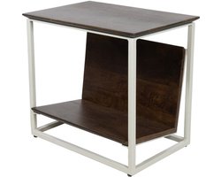 Grenada lectuurbak mangohout 44x30x40 cm - walnoot - tijdschriftenrek