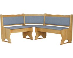 Grenen Hoekbank Zithoek Keuken of Eetkamer Massief Hout Grijs Licht (140 x 160 cm)
