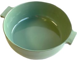 Gresnovo - ovenschaal - rond - 28cm - olijfgroen - Portugal - Ovenschalen - inhoud 3 liter