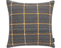 Grey / Orange Woven Kussenhoes | Katoen / Polyester | 45 x 45 cm