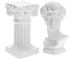 Griekse David-buste - Romeins beeldhouwwerk - Decoratieve sculptuur - Wit - Mythologisch beeld - Perfect voor bruiloften en decoratie