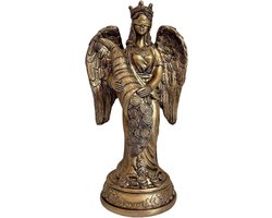 Griekse godin sculptuur - Harsbeeld met honden, wit marmeren afwerking, elegant mythologiefiguur, tafeldecoratie voor kantoor en thuis, om te verzamelen, in D