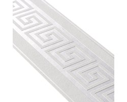 GRIEKSE SLEUTEL BEHANGRAND | Zelfklevend - zilver - A.S. Création Only Borders 11