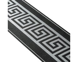 GRIEKSE SLEUTEL BEHANGRAND | Zelfklevend - zwart zilver - A.S. Création Only Borders 11