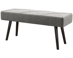 Grijs, 100 x 36 x 45 cm, Zitbank, Polsterbank, Bedbank, Halbank, Schoenenbank, Flurbank, Gestoffeerde Bank, Bank voor Slaapkamer, Samtlook, Gewatteerde Zitting, Metalen Poten