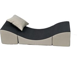 Grijs beige kinderbank van 20 bij 120 bij 40 cm, gewicht: 250 gram