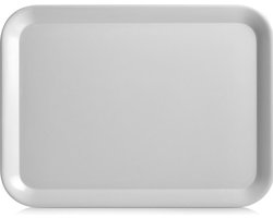 Grijs dienblad rechthoek melamine 44 x 32 cm - Keukenbenodigdheden - Dranken serveren