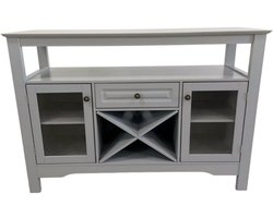 Grijs Multifunctioneel Dressoir 116x40x82cm MDF Gelakt Veel Opbergruimte Woonkamer Eetkamer Kantoor Modern Elegant
