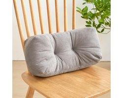 Grijs Rugkussen voor stoel, lendensteunkussen voor bureaustoel, verlichting van lage rugpijn, zacht kussen voor autobedbank, hoge elasticiteit (grijs, 35 cm * 16 cm * 20 cm)