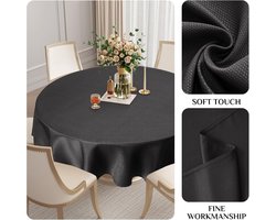 Grijs Tafelkleed - Diameter 160 cm - 6-zits - Vlekbestendig - Jacquard-design - Polyester - Wasbaar - Voor Ronde Eettafels - Familiediners - Lente - Winter - Outdoor