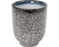 Grijs/Witte Theekop - Tajimi - 7 x 8.5cm 170ml