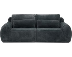 Grijze 2-Zits Bank - Zacht Kunstbont - Loveseat Met Zijvak - 2 Personen - Bank Met USB-Aansluiting - Kleine Bank Voor Slaapkamer Grijs