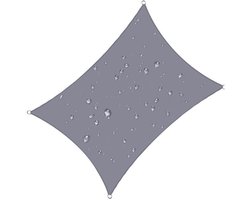 Grijze 3x2m zonnescherm - Waterdichte buitenzonwering - met 4 trekkoorden