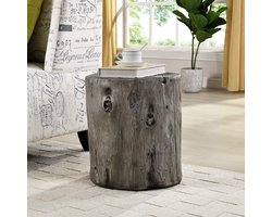 Grijze Bijzettafel Houten Prieel Design 15 Inch Verweerd