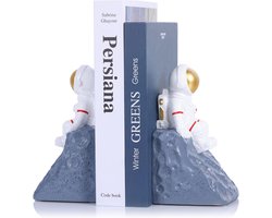 Grijze boekensteunen set van 2 voor ruimtedecoratie en kinderkamer