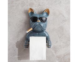 Grijze Cartoon Bulldog Toiletpapierhouder en Keukenrolhouder voor Badkamer en Keuken Decoratie