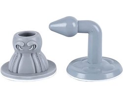 Grijze Deurstopper - Deur Buffer Muurbeschermer - Voorkom Deurschade - Zonder Boren - 1 stuk - Grijs